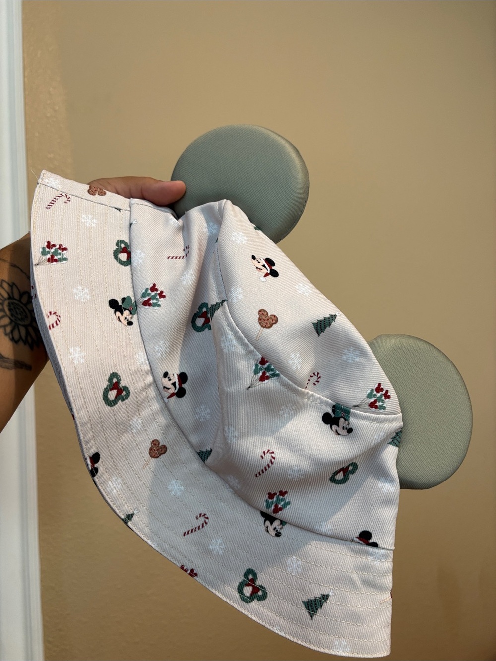 Adult CuteZo Holiday Mickey Ears Bucket Hat